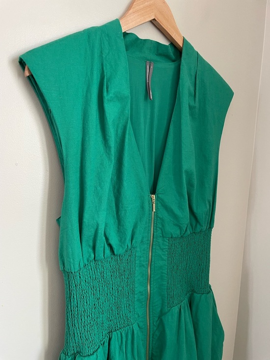 Anthropologie Tommie Linen Blend Mini Shirt Dress Kelly Green Size Large - Picture 4 of 12